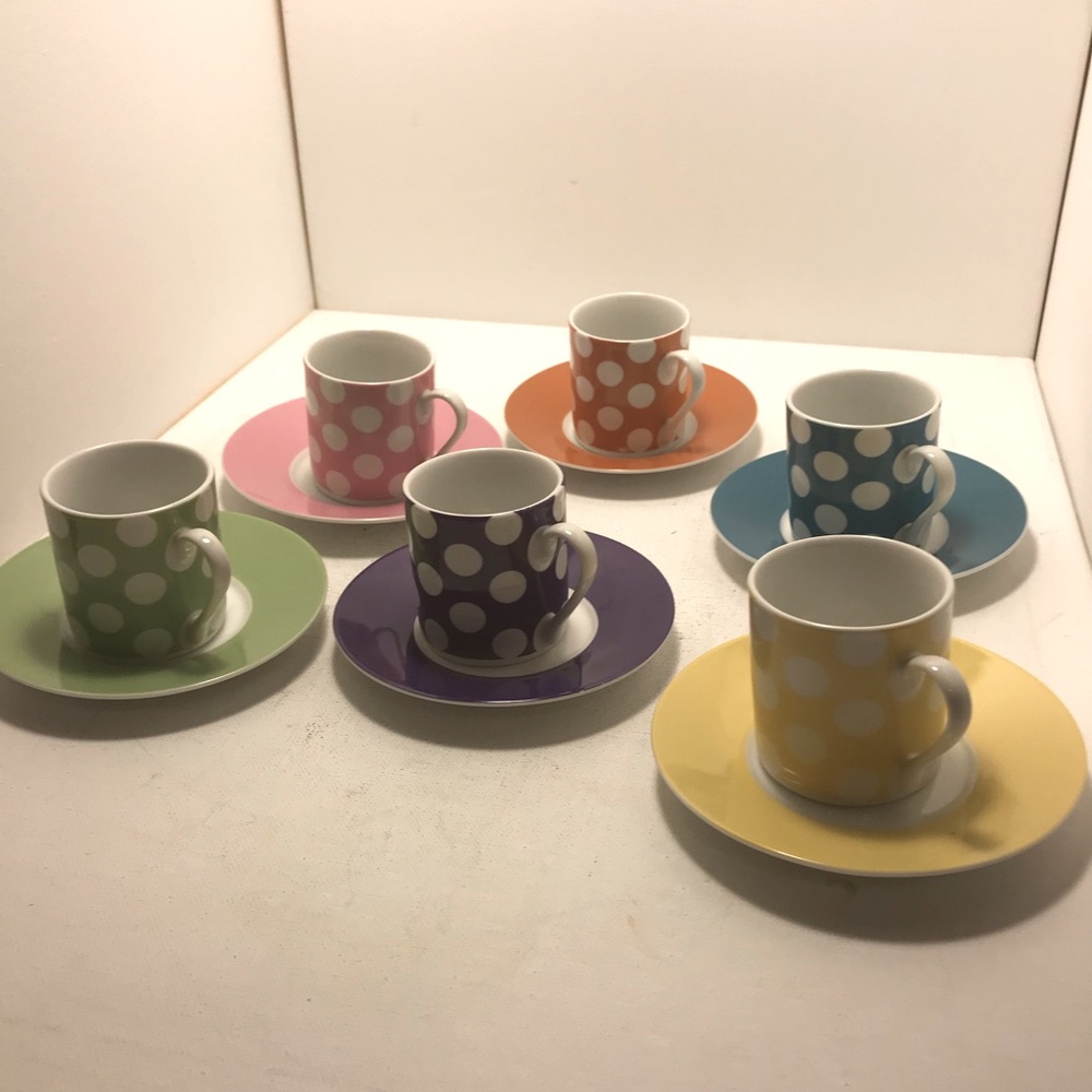CIB Espresso Polka Dot Cup & Saucer Sets